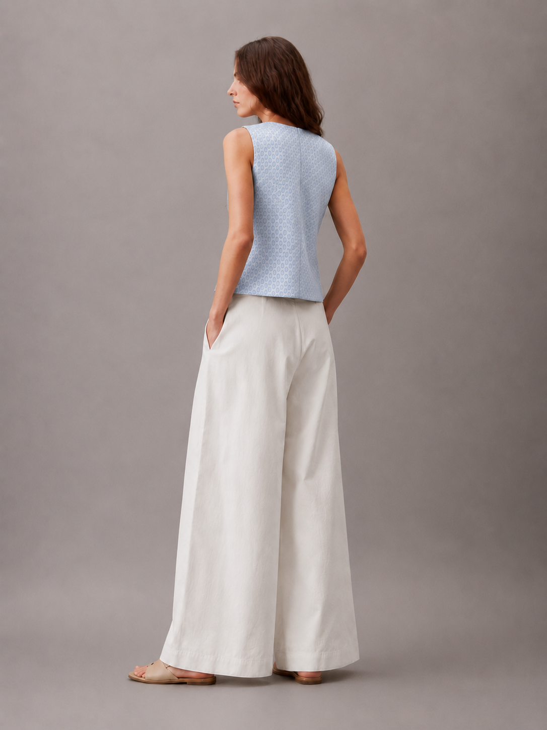 Brocade Powder Blue Top