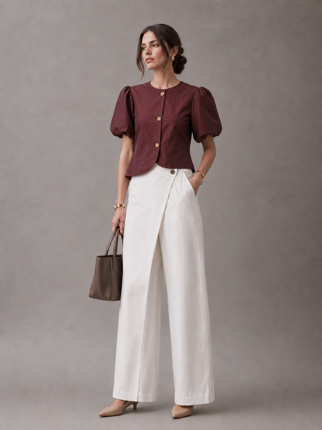 Women’s Puff Sleeve Top - Purple