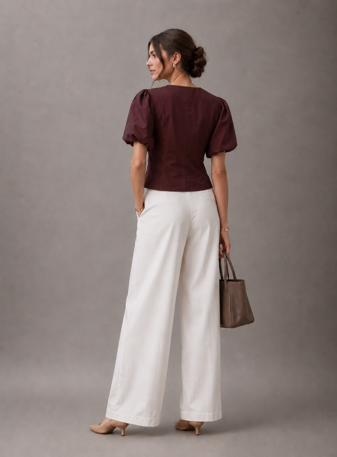 Women’s Puff Sleeve Top - Purple
