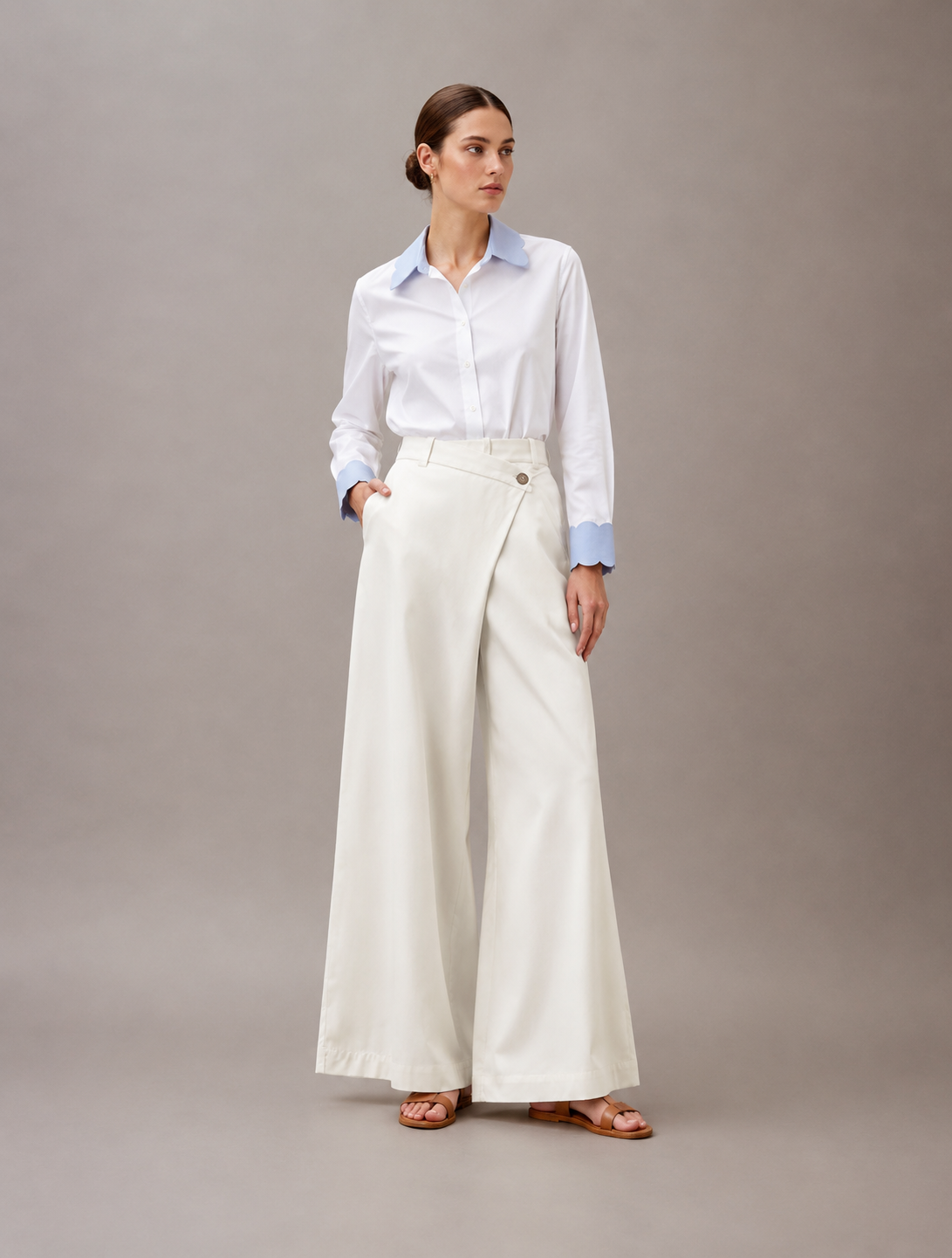 Scalloped shirt white