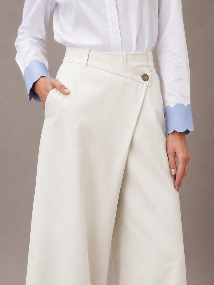 Cotton twill pants - beige
