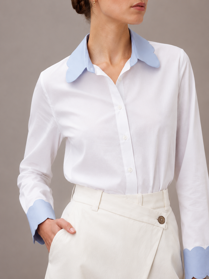 Scalloped shirt white