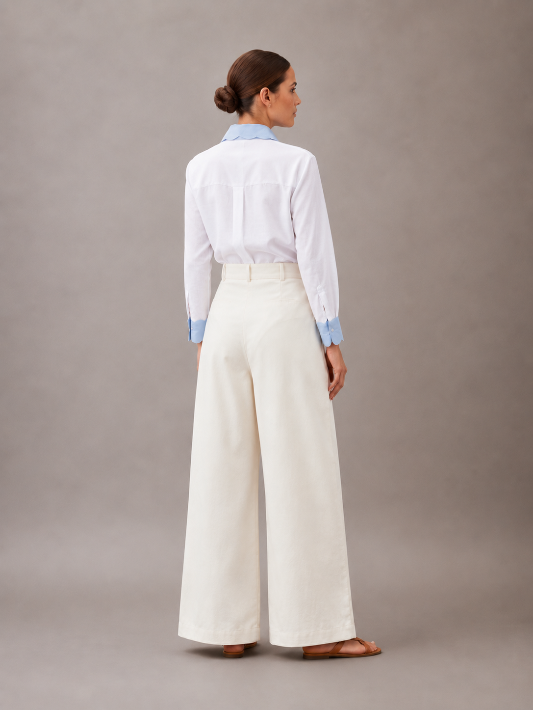 Cotton twill pants - beige