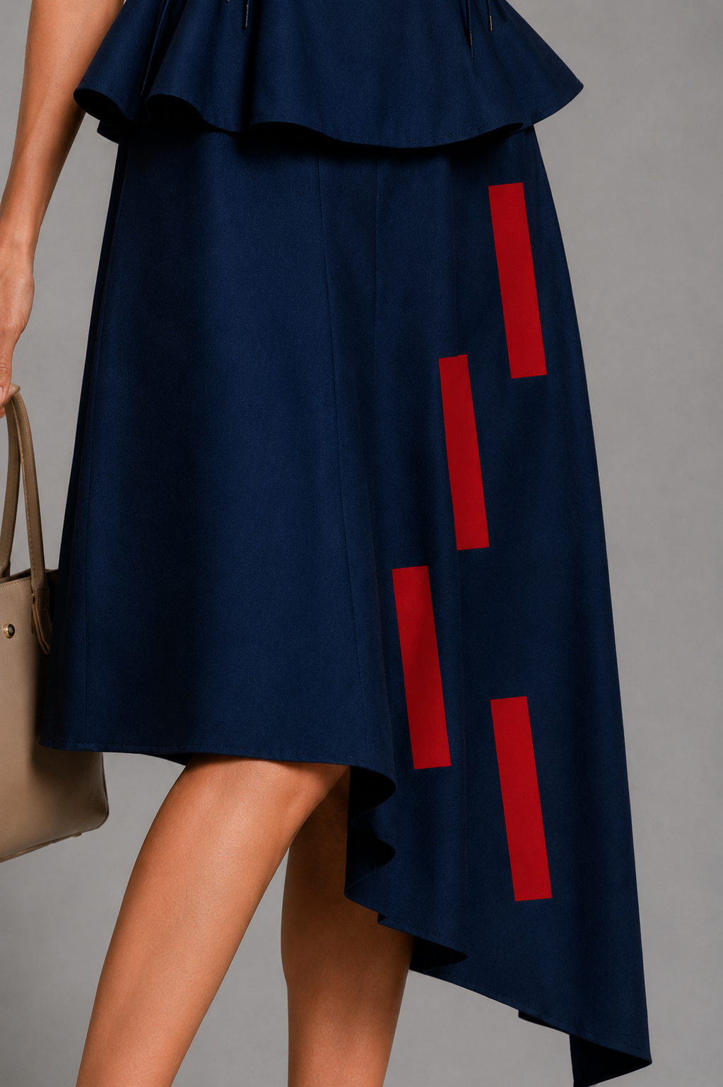 Blue & orange block skirt